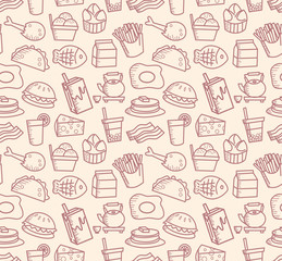 food and drink background doodle