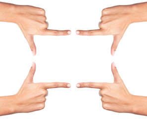 Finger frame isolated on white