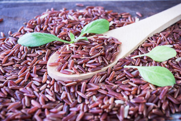 Vintage of organic Riceberry Rice (black jasmine rice)