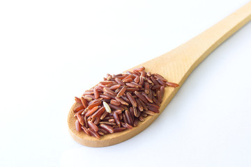 Organic Riceberry Rice (black jasmine rice) isolated on white