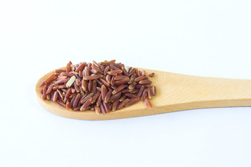 Organic Riceberry Rice (black jasmine rice) isolated on white