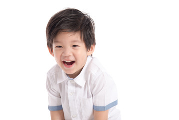 Close up happy little asian boy