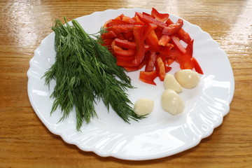 Тарелка с овощами