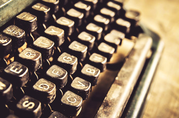 close up of typewriter vintage retro styled