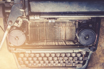 close up of typewriter vintage retro styled