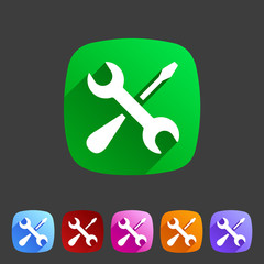 Repair icon flat web sign symbol logo label set 