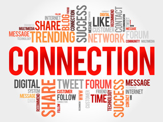 Fototapeta premium Connection word cloud, business concept