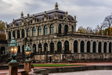 Fototapeta premium Panoramic view of Zwinger Palace at evening. Dresden, Germany.
