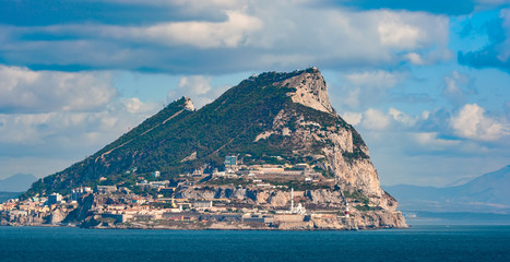 Gibraltar on a sunny day from the bay