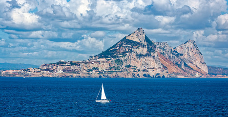 Gibraltar on a sunny day from the bay