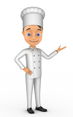 3d cheerful chef isolated on white background