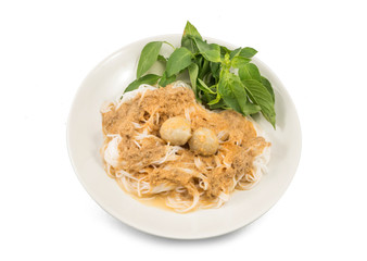 Thai vermicelli eaten with curry