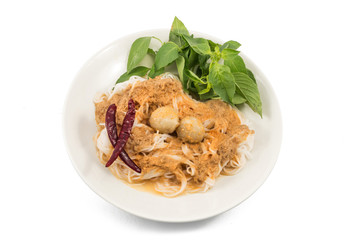 Thai vermicelli eaten with curry