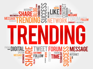 Trending word cloud, business concept