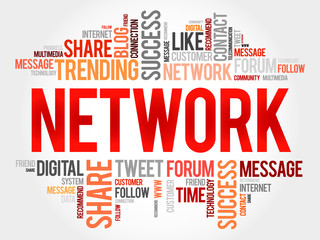 Network word cloud, business concept