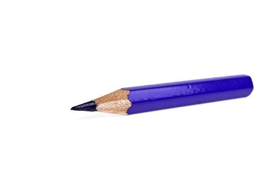 Colored pencil isolated on pure white background