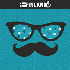 Retro glasses with reflection for hipster.