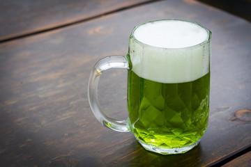 Image of a green lager beer. Drinked widely for a St.Patrics day and Easter