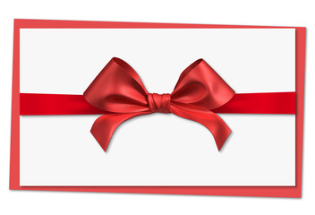 red ribbon bow on letter
