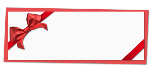 red ribbon bow on letter