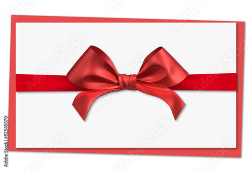 "red ribbon bow on letter" photo libre de droits sur la banque d'images