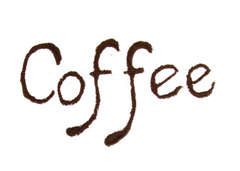 Coffee text isolated on white