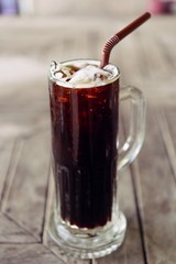 Cold black coffee without sugar