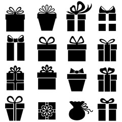 Gifts silhouette set