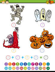mathematic task cartoon illustration