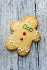 Christmas Gingerbread on wood background