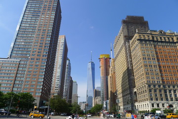 Fototapeta na wymiar View from Battery Place of Lower Manhattan