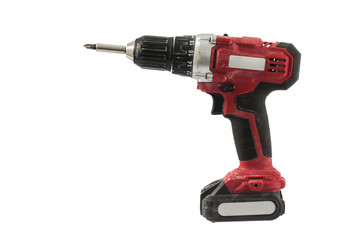 Cordless screwdriver or power drill isolated on a white backgrou