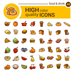 color food icons set