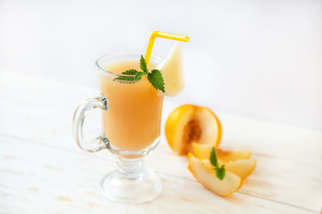 Glass of delicious melon juice