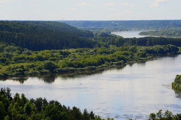 Nemunas river curve view from Vilkija church