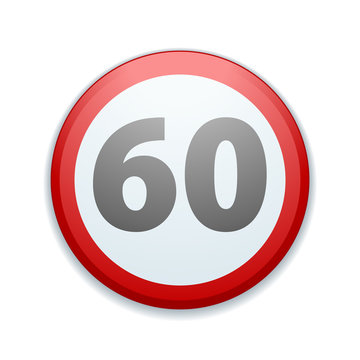 Restricting speed to 60 kilometers per hour traffic sign