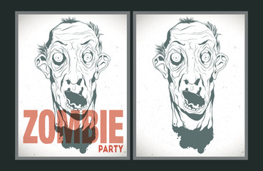 Zombie party placard set