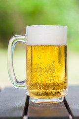 One glass of the light beer 