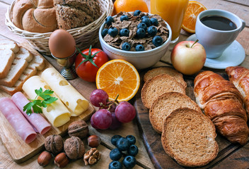 continental breakfast - food with background