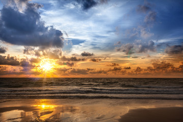sunrise in the sea