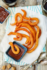 churros with chocolate sauce