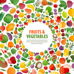 fruits, vegetables vector logo design template. food or farming