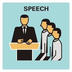 Set of web icons for business, finance and communication. Speech.