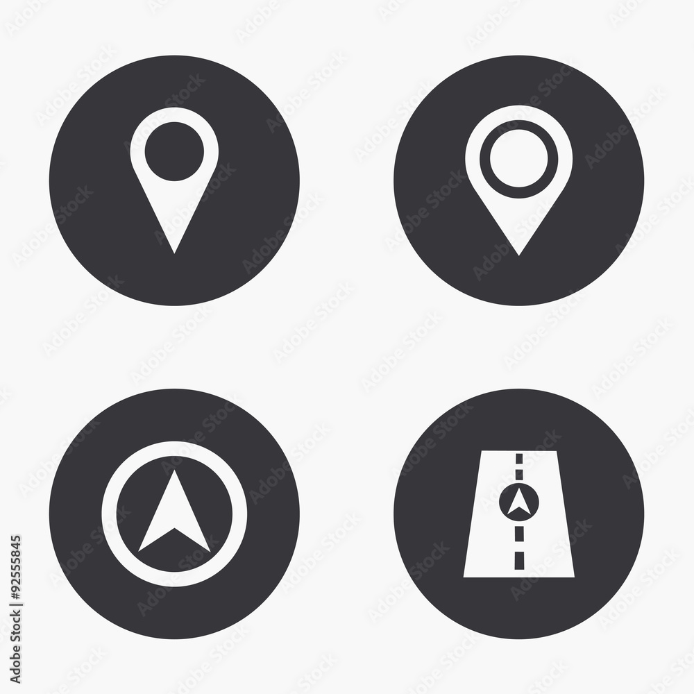 Poster vector modern map pointer icons set
