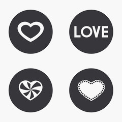 Vector modern heart icons set