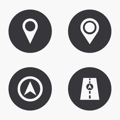 Vector modern map pointer  icons set 