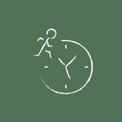 Time management icon drawn in chalk.