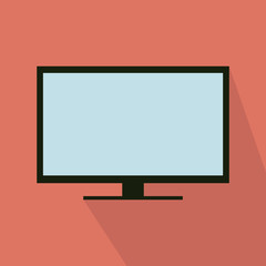 Screen computer illustration over color background