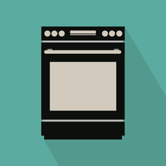 stove illustration over green color background