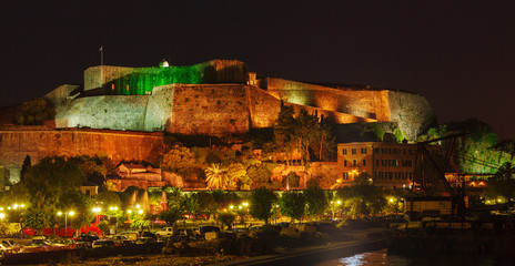 New Fortress at night, Kerkyra, Corfu island, Greece